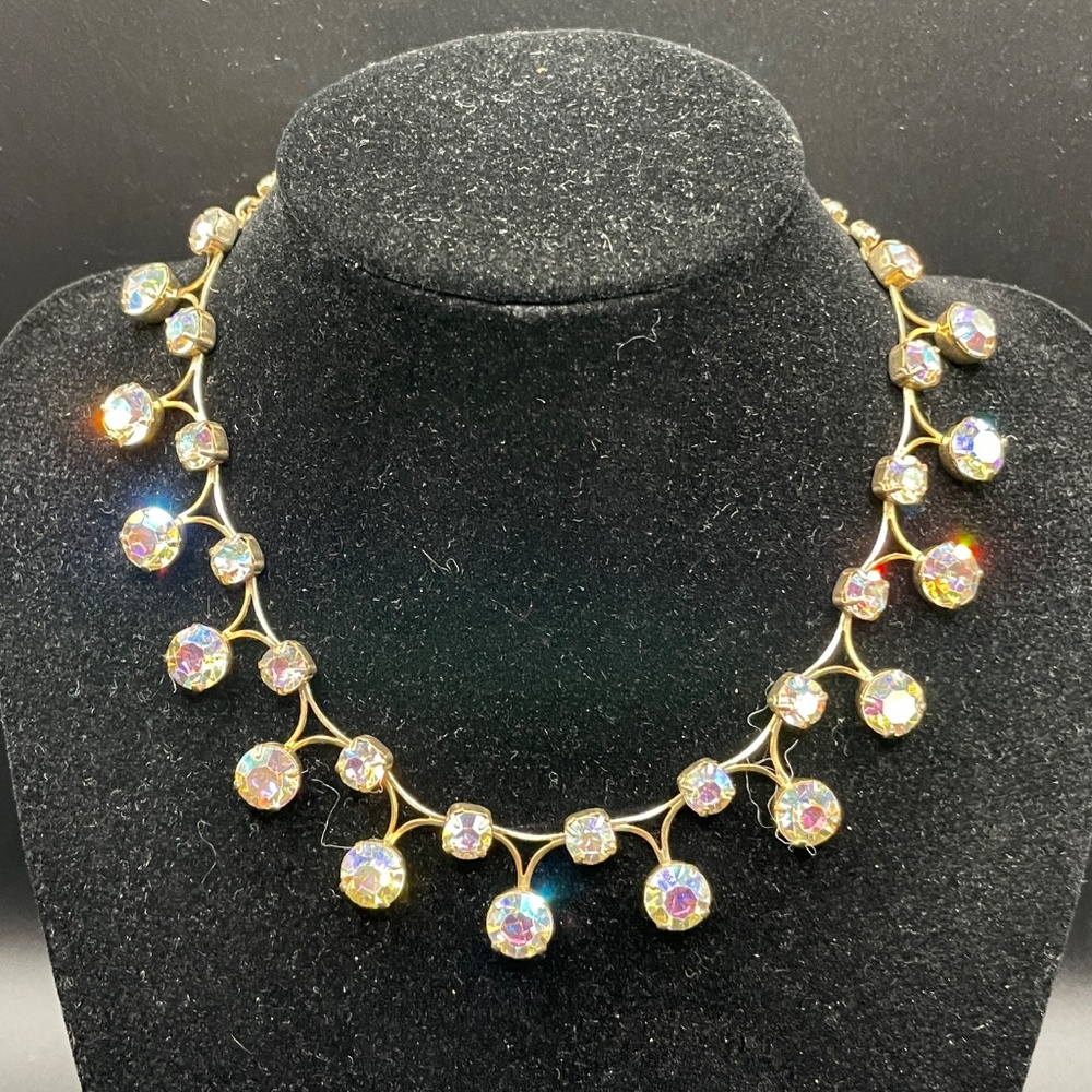 Vintage AB Rhinestone Choker Necklace